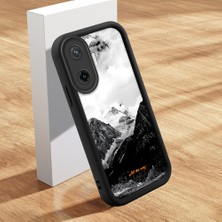 HONTINGA Poco F7 5g ile Uyumlu Kılıfı Düşüme Önleyici Basitlik Anti Düşme Kamera Korumali Şirin Kedi Siyah Yüksek Dağ Desen Yumuşak Silikon Telefon Kılıfı Kadın ve Erkek Için Uygundur K2-0259