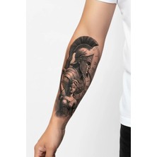 Dövme Kutusu Geçici Dövme | Savaşçı, Terazi ve Saat Tasarımı – Güç, Denge ve Zamanın Ifadesi