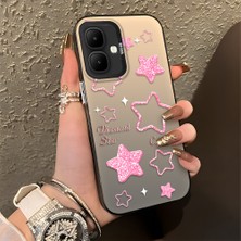 HONTINGA Infinix Smart 10 ile Uyumlu Kılıfı Silikon Kenar Sert Arka Düşüme Önleyici Basitlik Anti Düşme Kamera Korumali Renkli Yıldızlar Desen Telefon Kılıfı Kadın ve Erkek Için Uygundur K1-0858