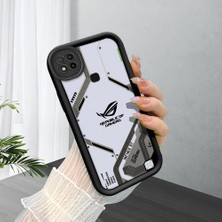 HONTINGA Xiaomi Redmi 10A ile Uyumlu Kılıfı Düşüme Önleyici Basitlik Anti Düşme Kamera Korumali Siyah Klasik Desen Yumuşak Silikon Telefon Kılıfı Kadın ve Erkek Için Uygundur K2-0263