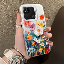 HONTINGA Xiaomi Redmi 10A ile Uyumlu Kılıfı Silikon Kenar Sert Arka Düşüme Önleyici Basitlik Anti Düşme Kamera Korumali Çiçek Desen Telefon Kılıfı Kadın ve Erkek Için Uygundur K1-0859