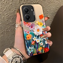 HONTINGA Poco X7 Pro ile Uyumlu Kılıfı Silikon Kenar Sert Arka Düşüme Önleyici Basitlik Anti Düşme Kamera Korumali Çiçek Desen Telefon Kılıfı Kadın ve Erkek Için Uygundur K1-0859