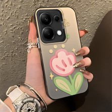 HONTINGA Xiaomi Redmi Note 13 Pro 4g ile Uyumlu Kılıfı Silikon Kenar Sert Arka Düşüme Önleyici Basitlik Anti Düşme Kamera Korumali Çiçek Desen Telefon Kılıfı Kadın ve Erkek Için Uygundur K1-0860