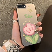 HONTINGA iPhone 8 Plus ile Uyumlu Kılıfı Silikon Kenar Sert Arka Düşüme Önleyici Basitlik Anti Düşme Kamera Korumali Çiçek Desen Telefon Kılıfı Kadın ve Erkek Için Uygundur K1-0860