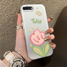 HONTINGA iPhone 8 Plus ile Uyumlu Kılıfı Silikon Kenar Sert Arka Düşüme Önleyici Basitlik Anti Düşme Kamera Korumali Çiçek Desen Telefon Kılıfı Kadın ve Erkek Için Uygundur K1-0860