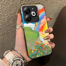 HONTINGA Tecno Spark Go 2024 ile Uyumlu Kılıfı Silikon Kenar Sert Arka Düşüme Önleyici Basitlik Anti Düşme Kamera Korumali Gökkuşağı Desen Telefon Kılıfı Kadın ve Erkek Için Uygundur K1-0853