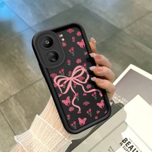 HONTINGA Poco C65 ile Uyumlu Kılıfı Düşüme Önleyici Basitlik Anti Düşme Kamera Korumali Siyah Kurdele Düğümü Desen Yumuşak Silikon Telefon Kılıfı Kadın ve Erkek Için Uygundur K2-0463