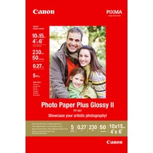 Canon 10X15 Plus Glossy Iı PP-201 Orijinal Fotoğraf Kağıdı 50 Sayfa