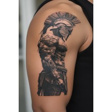 Dövme Kutusu Geçici Dövme | Savaşçı ve Miğfer Tasarımı – Gücün, Cesaretin ve Korumanın Simgesi