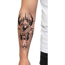 Dövme Kutusu Anubis Geçici Dövme | Gerçekçi Mısır Tanrısı ve Ankh Sembolü Kol Bacak Dövmesi