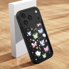 HONTINGA iPhone 17 Pro ile Uyumlu Kılıfı Düşüme Önleyici Basitlik Anti Düşme Kamera Korumali Şirin Kedi Siyah Küçük Kelebek Desen Yumuşak Silikon Telefon Kılıfı Kadın ve Erkek Için Uygundur K2-0464