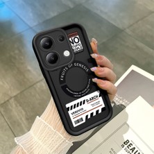HONTINGA Xiaomi Redmi Note 13 4g ile Uyumlu Kılıfı Düşüme Önleyici Basitlik Anti Düşme Kamera Korumali Siyah Yaratıcılık Desen Yumuşak Silikon Telefon Kılıfı Kadın ve Erkek Için Uygundur K2-0461