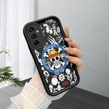 HONTINGA Samsung Galaxy M23 ile Uyumlu Kılıfı Düşüme Önleyici Basitlik Anti Düşme Kamera Korumali Siyah Yaratıcılık Desen Yumuşak Silikon Telefon Kılıfı Kadın ve Erkek Için Uygundur K2-0461