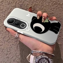 HONTINGA Vivo V50 Lite ile Uyumlu Kılıfı Silikon Kenar Sert Arka Düşüme Önleyici Basitlik Anti Düşme Kamera Korumali Şirin Desen Telefon Kılıfı Kadın ve Erkek Için Uygundur K1-0856