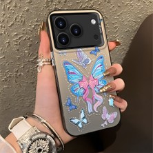 HONTINGA iPhone 17 Pro ile Uyumlu Kılıfı Silikon Kenar Sert Arka Düşüme Önleyici Basitlik Anti Düşme Kamera Korumali Kelebek Desen Telefon Kılıfı Kadın ve Erkek Için Uygundur K1-0854