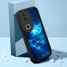 HONTINGA Vivo V50 ile Uyumlu Kılıfı Düşüme Önleyici Basitlik Anti Düşme Kamera Korumali Şirin Kedi Siyah Deniz Desen Yumuşak Silikon Telefon Kılıfı Kadın ve Erkek Için Uygundur K2-0256