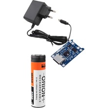 1 Adet Orion Li-Ion Pil, TP4056 Type-C Pil Şarj Devresi ve Type-C 5V 2A Adaptör