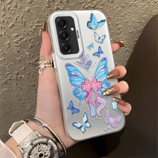 HONTINGA Samsung Galaxy A16 ile Uyumlu Kılıfı Silikon Kenar Sert Arka Düşüme Önleyici Basitlik Anti Düşme Kamera Korumali Kelebek Desen Telefon Kılıfı Kadın ve Erkek Için Uygundur K1-0854