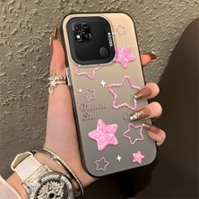 HONTINGA Xiaomi Redmi 9c ile Uyumlu Kılıfı Silikon Kenar Sert Arka Düşüme Önleyici Basitlik Anti Düşme Kamera Korumali Renkli Yıldızlar Desen Telefon Kılıfı Kadın ve Erkek Için Uygundur K1-0858