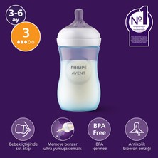 Philips Avent Doğal Tepkili PP Mavi Biberon, 260ml, 3-6 Ay, SCY903/21
