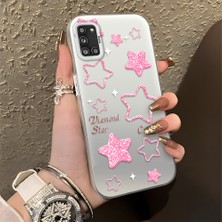 HONTINGA Samsung Galaxy A31 ile Uyumlu Kılıfı Silikon Kenar Sert Arka Düşüme Önleyici Basitlik Anti Düşme Kamera Korumali Renkli Yıldızlar Desen Telefon Kılıfı Kadın ve Erkek Için Uygundur K1-0858