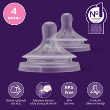 Philips Avent Doğal Tepkili 2'li Biberon Emziği, 4 Numara, SCY964/02
