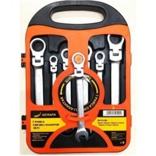 Moonshop Makro 7 Parça Mafsallı Cırcır Anahtar Seti Cırcır Set 8-19 mm