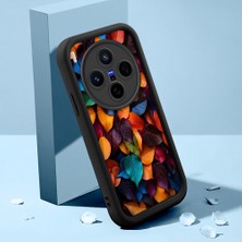 HONTINGA Vivo X300 ile Uyumlu Kılıfı Düşüme Önleyici Basitlik Anti Düşme Kamera Korumali Şirin Kedi Siyah Çiçek Desen Yumuşak Silikon Telefon Kılıfı Kadın ve Erkek Için Uygundur K2-0260