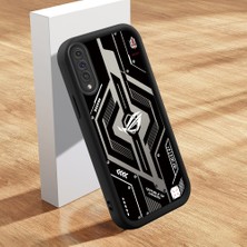 HONTINGA Samsung Galaxy A50S ile Uyumlu Kılıfı Düşüme Önleyici Basitlik Anti Düşme Kamera Korumali Şirin Kedi Siyah Klasik Desen Yumuşak Silikon Telefon Kılıfı Kadın ve Erkek Için Uygundur K2-0263