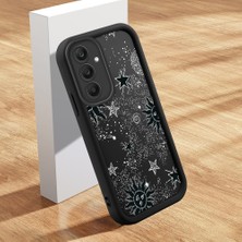 HONTINGA Samsung Galaxy S25 Plus ile Uyumlu Kılıfı Düşüme Önleyici Basitlik Anti Düşme Kamera Korumali Şirin Kedi Siyah Yıldız Desen Yumuşak Silikon Telefon Kılıfı Kadın ve Erkek Için Uygundur K2-0261