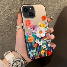 HONTINGA iPhone 15 Plus ile Uyumlu Kılıfı Silikon Kenar Sert Arka Düşüme Önleyici Basitlik Anti Düşme Kamera Korumali Çiçek Desen Telefon Kılıfı Kadın ve Erkek Için Uygundur K1-0859