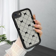 HONTINGA iPhone Se 2020 ile Uyumlu Kılıfı Düşüme Önleyici Basitlik Anti Düşme Kamera Korumali Siyah Çizgili Desen Yumuşak Silikon Telefon Kılıfı Kadın ve Erkek Için Uygundur K2-0457