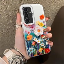 HONTINGA Samsung Galaxy S24 Plus ile Uyumlu Kılıfı Silikon Kenar Sert Arka Düşüme Önleyici Basitlik Anti Düşme Kamera Korumali Çiçek Desen Telefon Kılıfı Kadın ve Erkek Için Uygundur K1-0859