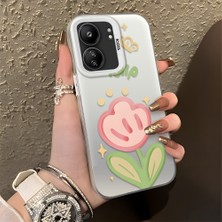 HONTINGA Poco C65 ile Uyumlu Kılıfı Silikon Kenar Sert Arka Düşüme Önleyici Basitlik Anti Düşme Kamera Korumali Çiçek Desen Telefon Kılıfı Kadın ve Erkek Için Uygundur K1-0860