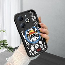 HONTINGA Infinix Smart 8 ile Uyumlu Kılıfı Düşüme Önleyici Basitlik Anti Düşme Kamera Korumali Siyah Yaratıcılık Desen Yumuşak Silikon Telefon Kılıfı Kadın ve Erkek Için Uygundur K2-0461