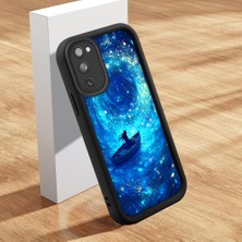HONTINGA Samsung Galaxy S20 Fe ile Uyumlu Kılıfı Düşüme Önleyici Basitlik Anti Düşme Kamera Korumali Şirin Kedi Siyah Deniz Desen Yumuşak Silikon Telefon Kılıfı Kadın ve Erkek Için Uygundur K2-0256