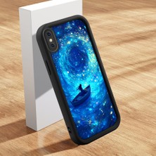 HONTINGA iPhone x ile Uyumlu Kılıfı Düşüme Önleyici Basitlik Anti Düşme Kamera Korumali Şirin Kedi Siyah Deniz Desen Yumuşak Silikon Telefon Kılıfı Kadın ve Erkek Için Uygundur K2-0256