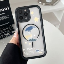 Ucuc iPhone 15 Pro Uyumlu Manyetik Halkalı Yarı Sayda Mat Kamera Koruma Anti-Darbe Silikon Kılıf