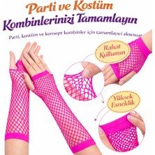 Özfırat Pvc Yapı Retro Neon Fuşya File Parmaksız Eldiven 26 cm