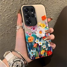 HONTINGA Samsung Galaxy S25 Ultra ile Uyumlu Kılıfı Silikon Kenar Sert Arka Düşüme Önleyici Basitlik Anti Düşme Kamera Korumali Çiçek Desen Telefon Kılıfı Kadın ve Erkek Için Uygundur K1-0859