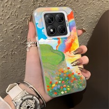 HONTINGA Poco X7 ile Uyumlu Kılıfı Silikon Kenar Sert Arka Düşüme Önleyici Basitlik Anti Düşme Kamera Korumali Gökkuşağı Desen Telefon Kılıfı Kadın ve Erkek Için Uygundur K1-0853