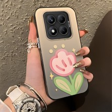 HONTINGA Xiaomi Redmi Note 14 Pro ile Uyumlu Kılıfı Silikon Kenar Sert Arka Düşüme Önleyici Basitlik Anti Düşme Kamera Korumali Çiçek Desen Telefon Kılıfı Kadın ve Erkek Için Uygundur K1-0860