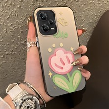 HONTINGA Redmi Note 12 Pro 5g ile Uyumlu Kılıfı Silikon Kenar Sert Arka Düşüme Önleyici Basitlik Anti Düşme Kamera Korumali Çiçek Desen Telefon Kılıfı Kadın ve Erkek Için Uygundur K1-0860