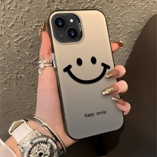 HONTINGA iPhone 13 Mini ile Uyumlu Kılıfı Silikon Kenar Sert Arka Düşüme Önleyici Basitlik Anti Düşme Kamera Korumali Gülümseme Desen Telefon Kılıfı Kadın ve Erkek Için Uygundur K1-0861