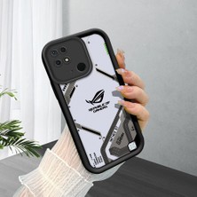 HONTINGA Xiaomi Redmi 10C ile Uyumlu Kılıfı Düşüme Önleyici Basitlik Anti Düşme Kamera Korumali Siyah Klasik Desen Yumuşak Silikon Telefon Kılıfı Kadın ve Erkek Için Uygundur K2-0263