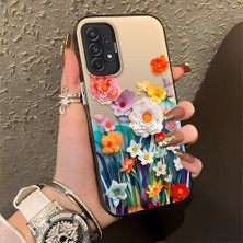 HONTINGA Samsung Galaxy A72 ile Uyumlu Kılıfı Silikon Kenar Sert Arka Düşüme Önleyici Basitlik Anti Düşme Kamera Korumali Çiçek Desen Telefon Kılıfı Kadın ve Erkek Için Uygundur K1-0859