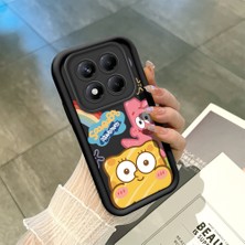 HONTINGA Xiaomi Redmi Note 14 Pro ile Uyumlu Kılıfı Düşüme Önleyici Basitlik Anti Düşme Kamera Korumali Siyah Sünger Bob Desen Yumuşak Silikon Telefon Kılıfı Kadın ve Erkek Için Uygundur K2-0264