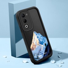 HONTINGA Oppo A5 5g ile Uyumlu Kılıfı Düşüme Önleyici Basitlik Anti Düşme Kamera Korumali Şirin Kedi Siyah Yüksek Dağ Desen Yumuşak Silikon Telefon Kılıfı Kadın ve Erkek Için Uygundur K2-0259