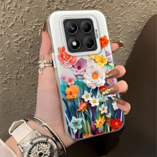 HONTINGA Xiaomi Redmi Note 14 Pro ile Uyumlu Kılıfı Silikon Kenar Sert Arka Düşüme Önleyici Basitlik Anti Düşme Kamera Korumali Çiçek Desen Telefon Kılıfı Kadın ve Erkek Için Uygundur K1-0859