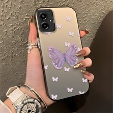 HONTINGA Samsung Galaxy A06 ile Uyumlu Kılıfı Silikon Kenar Sert Arka Düşüme Önleyici Basitlik Anti Düşme Kamera Korumali Kelebek Desen Telefon Kılıfı Kadın ve Erkek Için Uygundur K1-0863